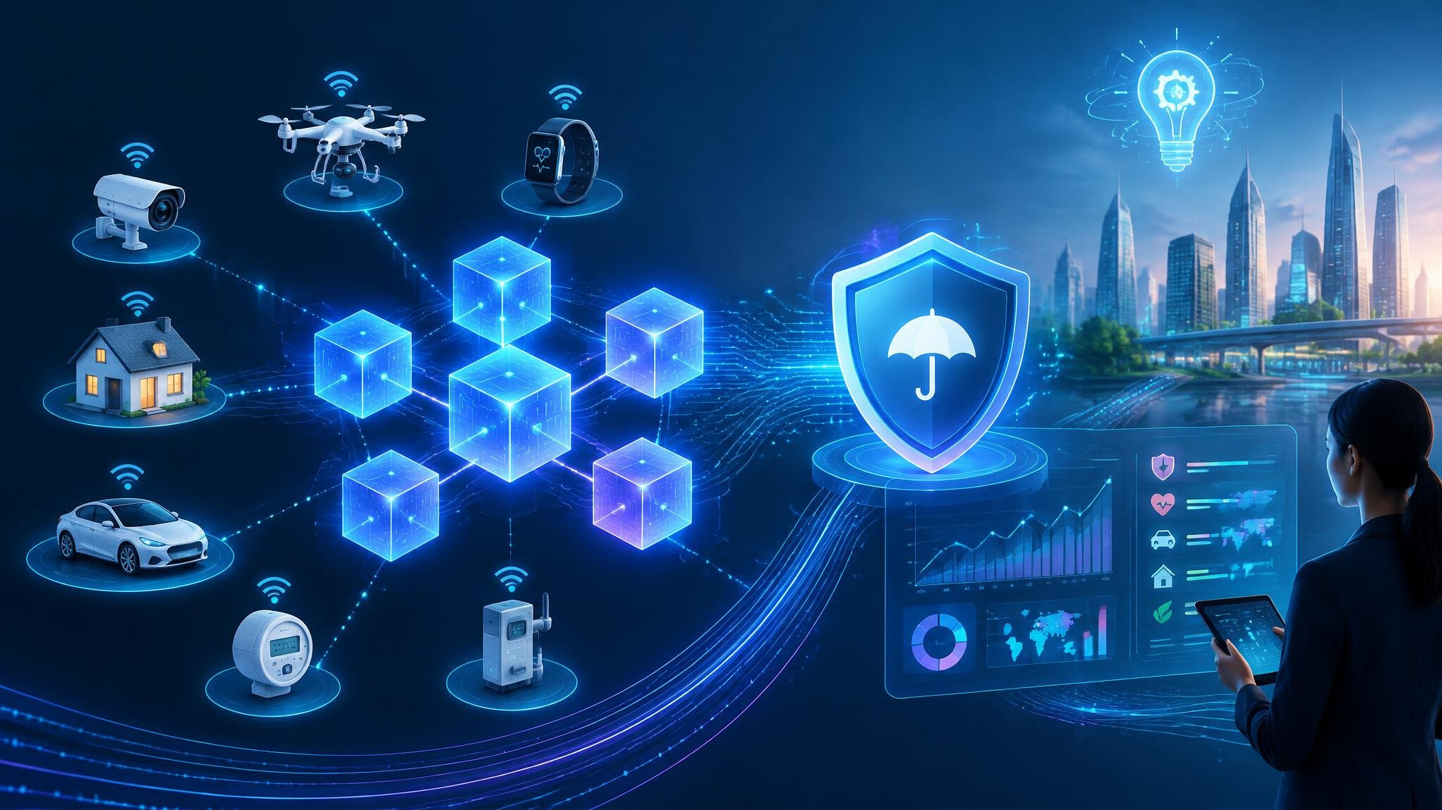 blockchain technology illustration
