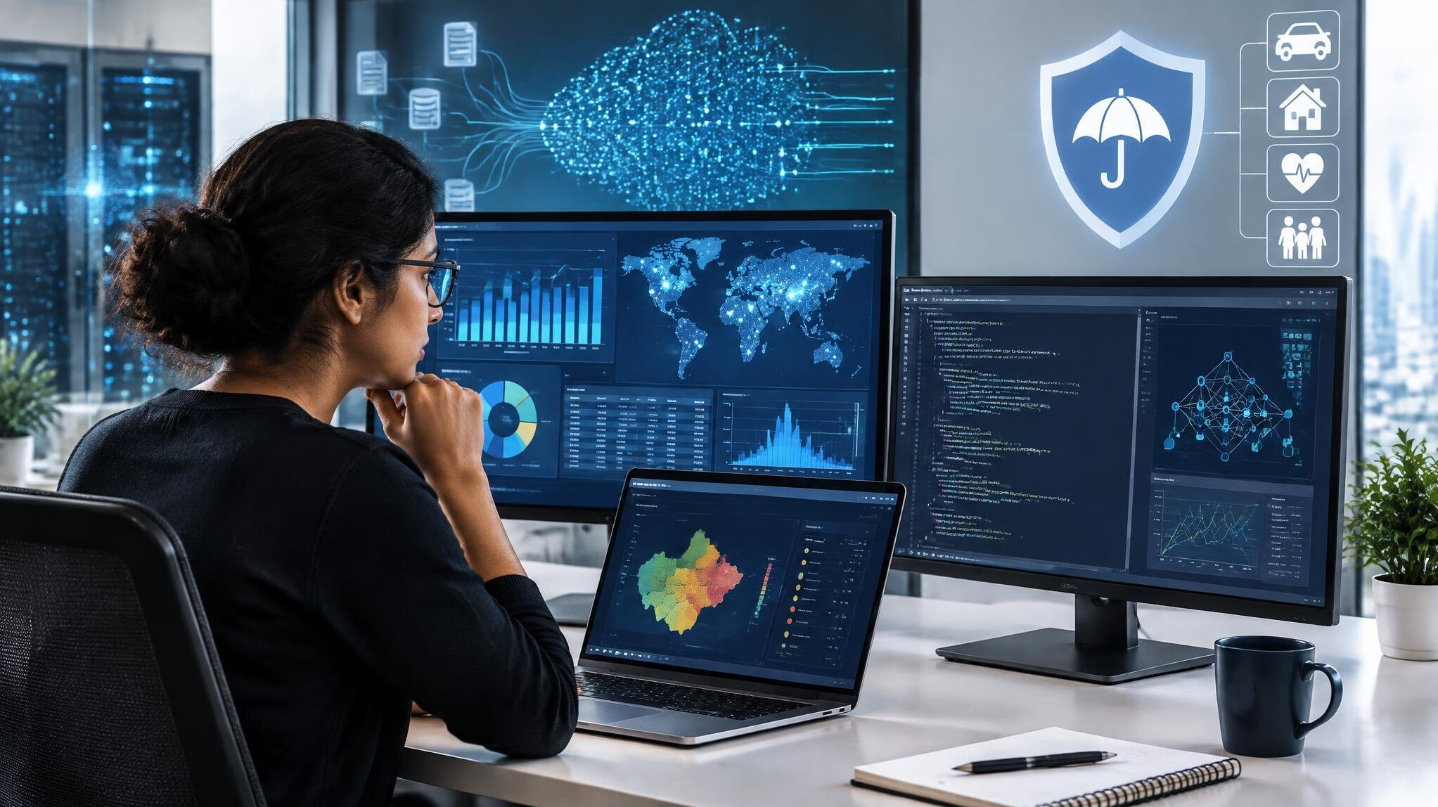data scientist analyzing insurance data