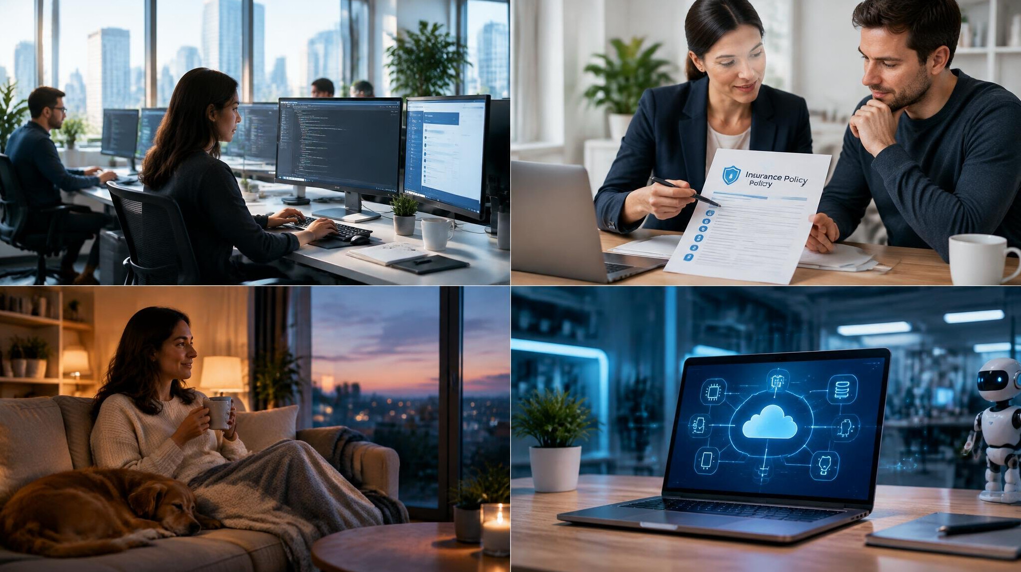 modern office with computers